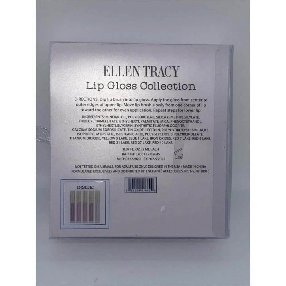 *Ellen Tracy Lip Gloss Collection Set of 5 New Pink